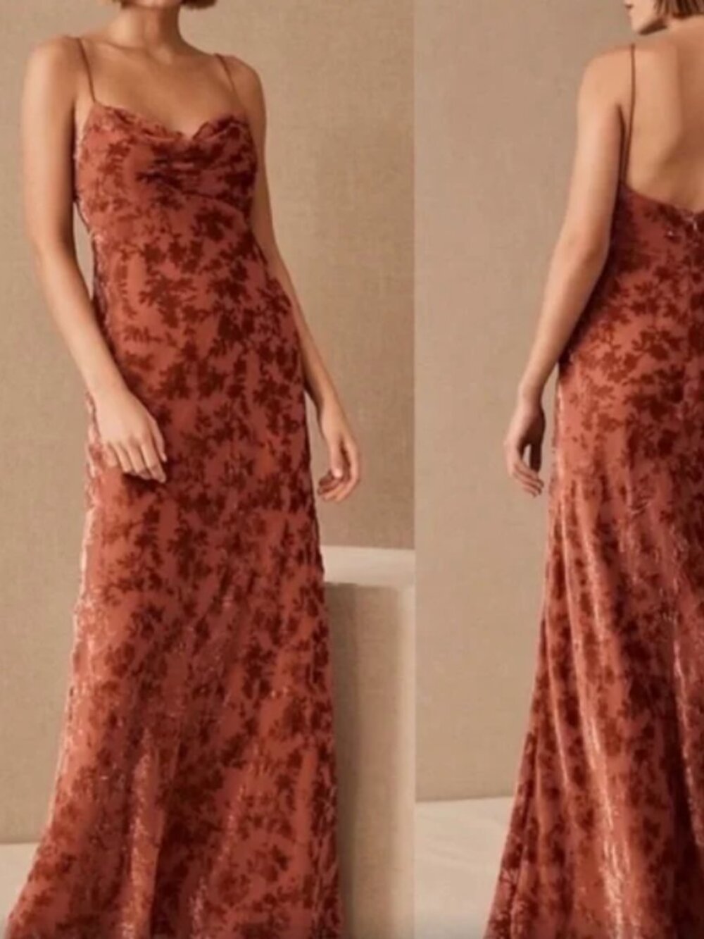 Jenny Yoo Rory Velvet Burnout Printed Floral Dress